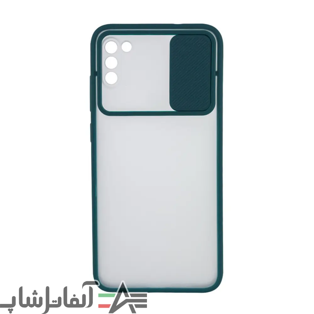 Poco m3 slide case green کاور پشت مات محافظ لنزدار کشویی Xiaomi POCO M3 - Image 1