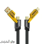کابل تبدیل USB / USB-C به USB-C / لایتنینگ مدل 4IN1 Flat Wire طول 1 متر - تصویر 3